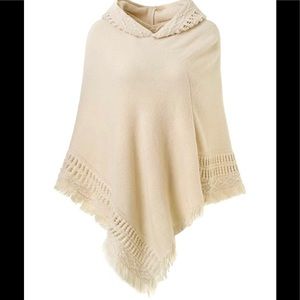 Ferand hooded poncho cape - cream. New with tags